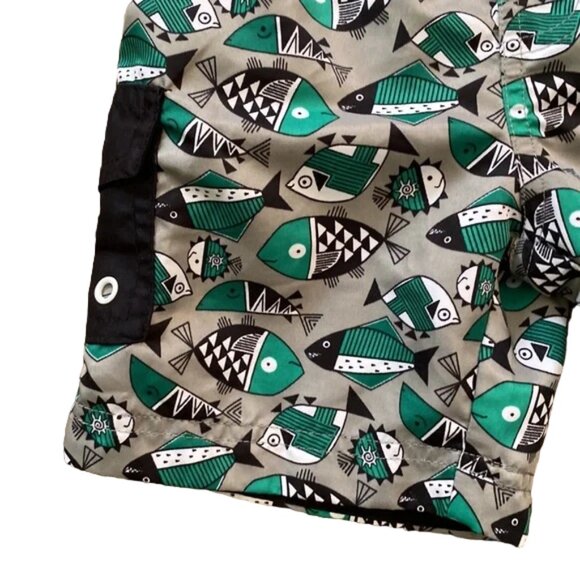 UV Skinz Geometric Print Fish UPF 50+  Swim Trunks Boys size 3T - Picture 4 of 8